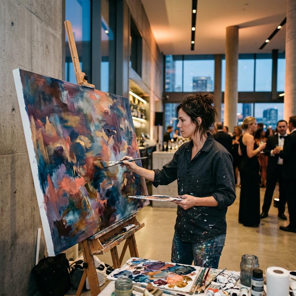 Conceptual live painting imagery for corporate events